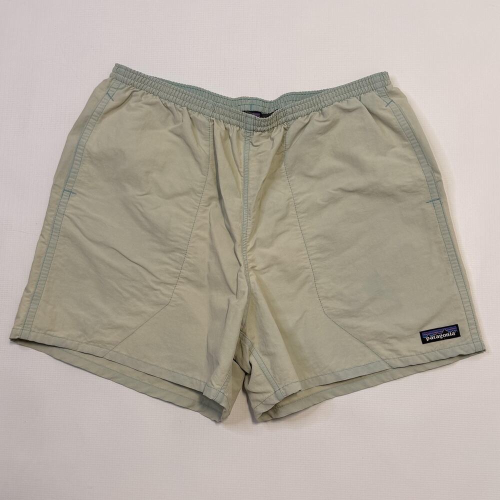 Patagonia Baggies Swim Trunks Shorts Mens Large Green Lined Quick Dry SUN FADED